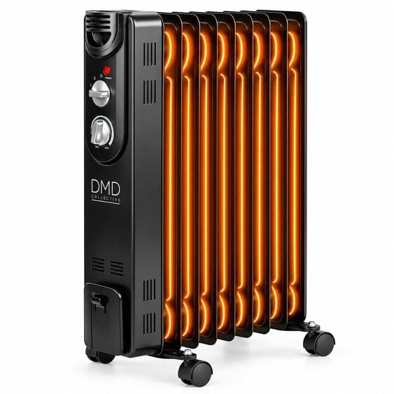 DMD Collective 2000W 9 Fin Oil Filled Radiator with Adjustable Thermostat