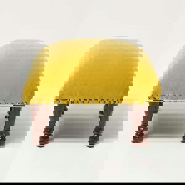 HOMESCAPES Mable Velvet Square & Rectangular Footstool