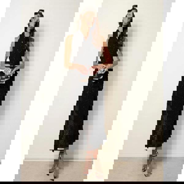 Blue Vanilla Wrap Knit Halter Shape Dress