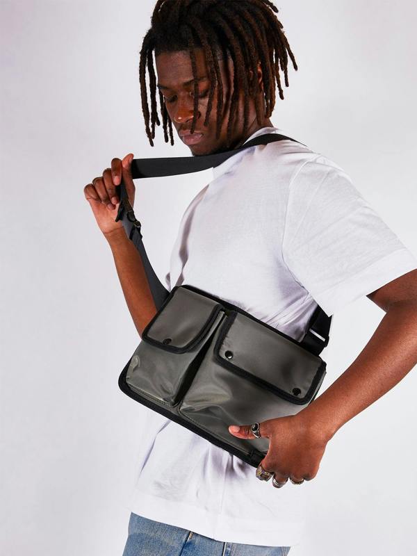 SVNX Nylon chest bag in moss - svnx