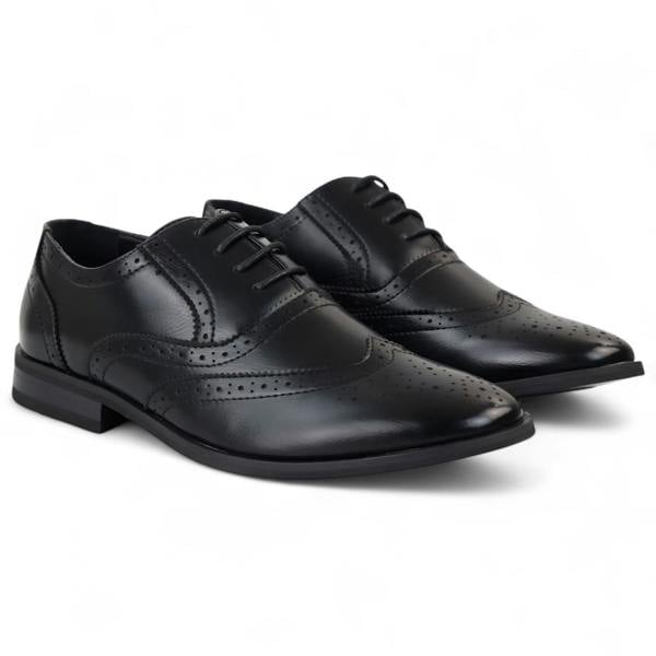 Dolcetto Men’s Black Classic Brogue Derby Oxford Shoes