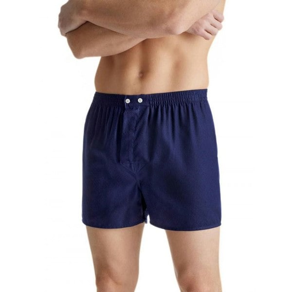 Derek Rose Lombard Jacquard Classic-Fit Cotton Boxer Shorts, Navy
