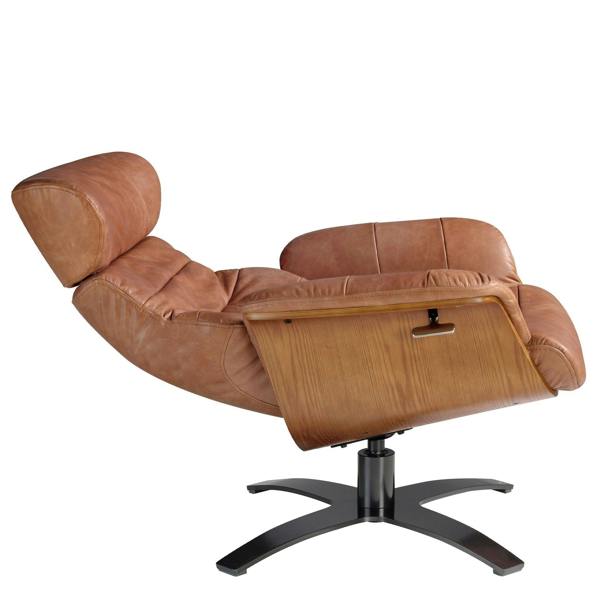 Angel Cerdá Reclining swivel armchair in brown leather 5083