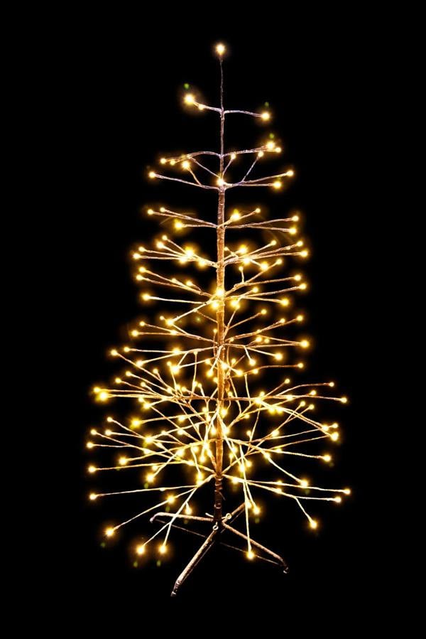 4FT to 7FT Pre-Lit Brown Snow Twig Christmas Trees with Warm White LED Lights image 1