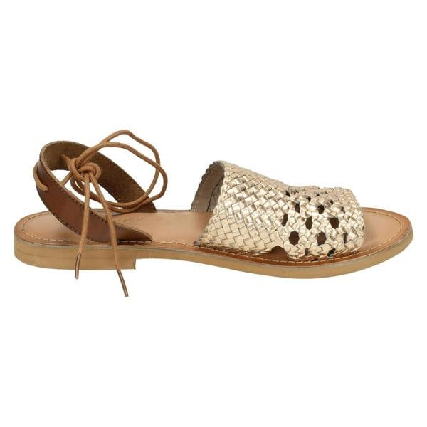 Leather Collection Ladies Leather Collection Flat Weaved Mule Sandals