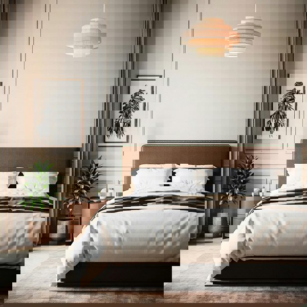 Five Tier Pendant Lighting Shade with Natural Oatmeal and Beige Linen Image 6