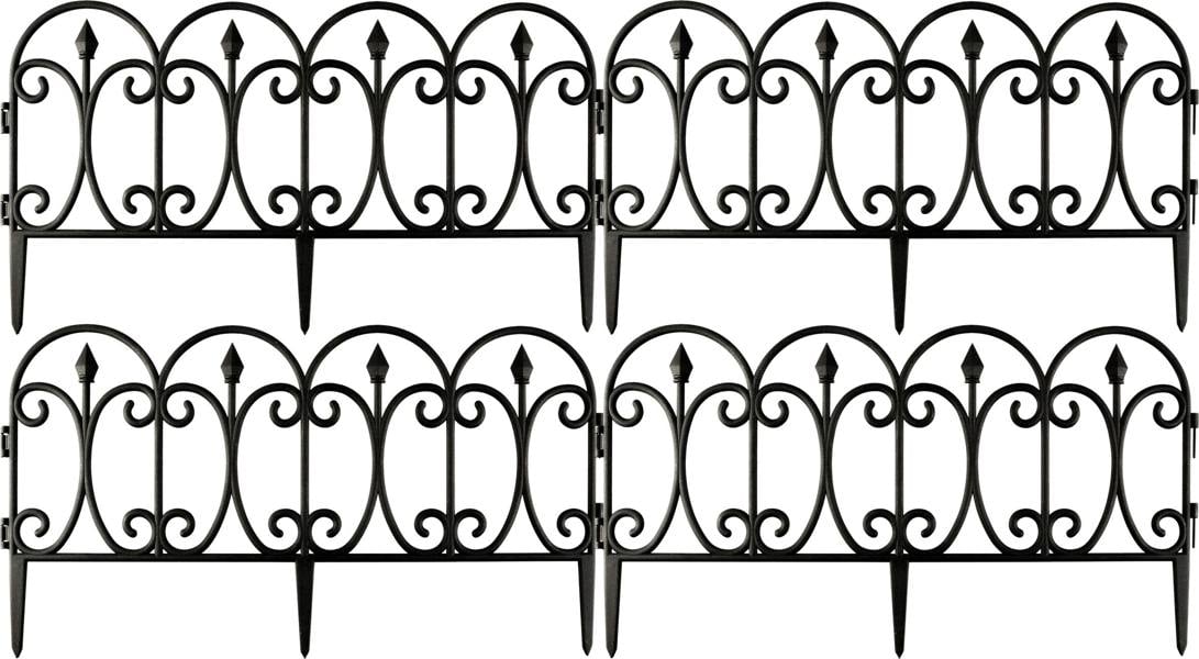 St Helens Garden Edge Fence, Black (4 pack)