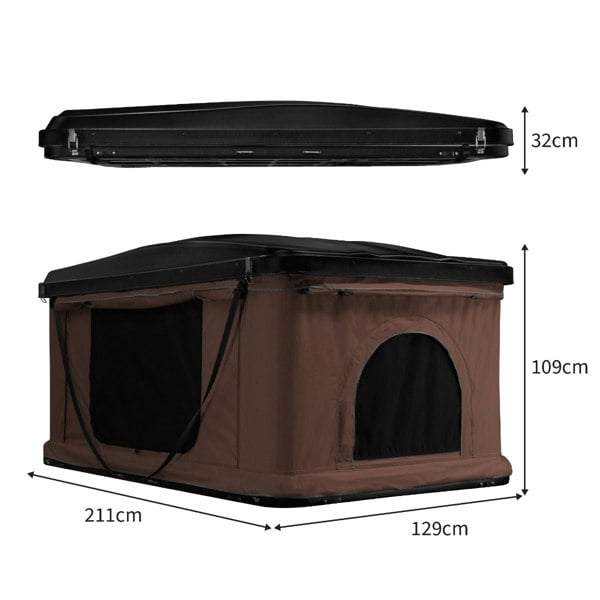 Monstershop 2-3 Person Car Roof Tent - Brown