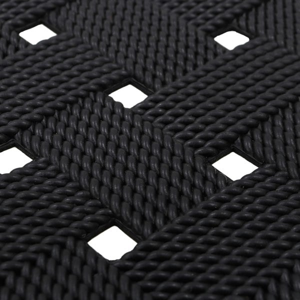 JVL Trellis Rope Design Rubber Scraper Doormat, 40x70cm, Black