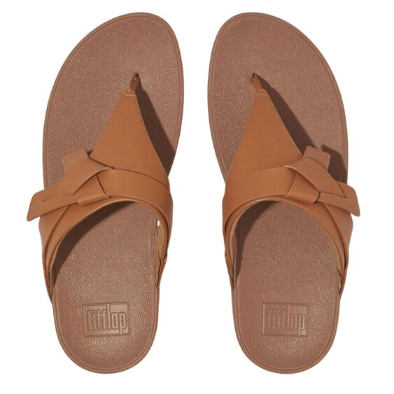Fit Flop Womens/Ladies Leather Toe Post Knotted Sandals - Beige