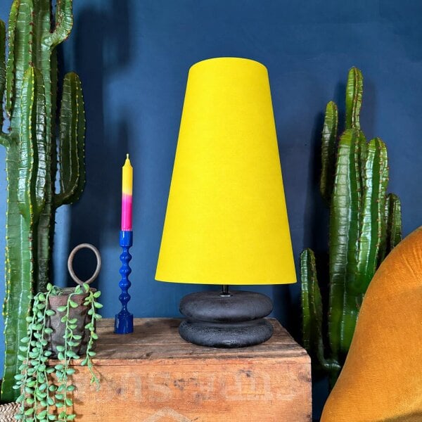 Love Frankie Banana Yellow Cotton Oversized Cone Lampshades - Queen