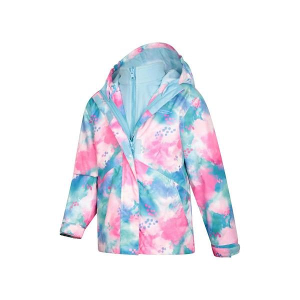 Mountain Warehouse Childrens/Kids Aries Watercolour 3 in 1 Waterproof Jacket - Blue - 