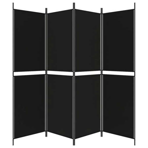 Berkfield 4-Panel Room Divider Black 200x180 cm Fabric