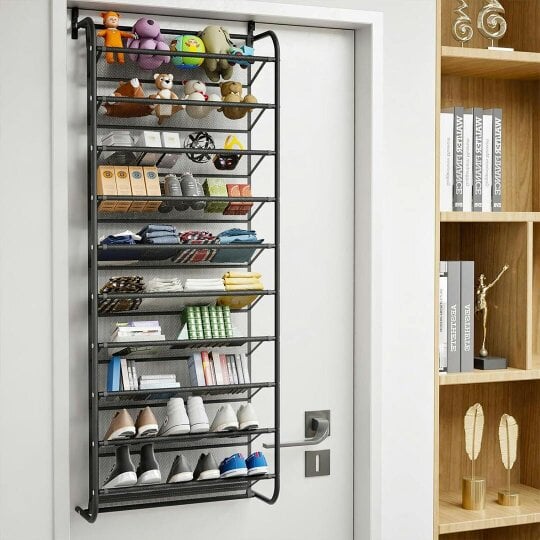 Havendro Over Door Shoe Rack Wall Hanging Closet Organizer Storage Stand Black