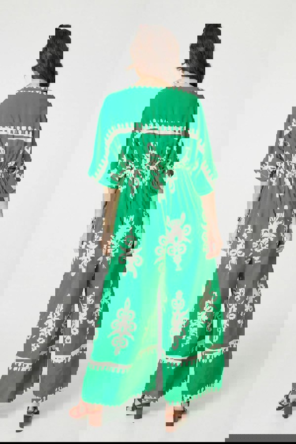 Green | Printed 3/4 Sleeve Jumpsuit