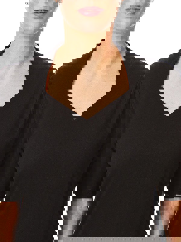 PennyPlain High Back Sweetheart Neck Top - Black