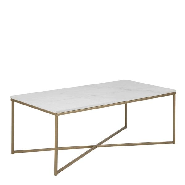 Wyld Haus Vodskov Coffee Table with White Marble Top