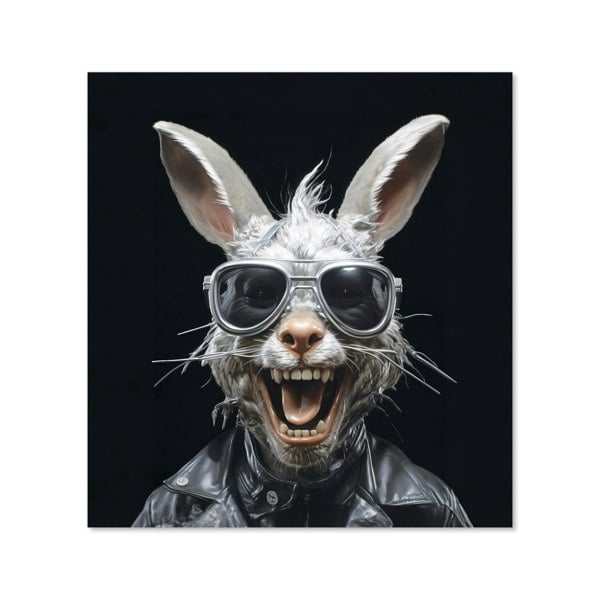 Warren Reed - Designer Funky Rabbit Face With Glasses Kitchen Splashback