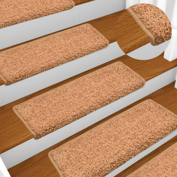 Berkfield Stair Mats 10 pcs 65x21x4 cm Brown