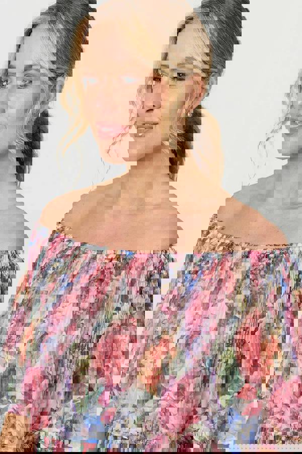 Pink | Floral Layered Tiered Maxi Dress