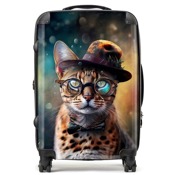 Warren Reed Bengal Cat Face Splashart Suitcase