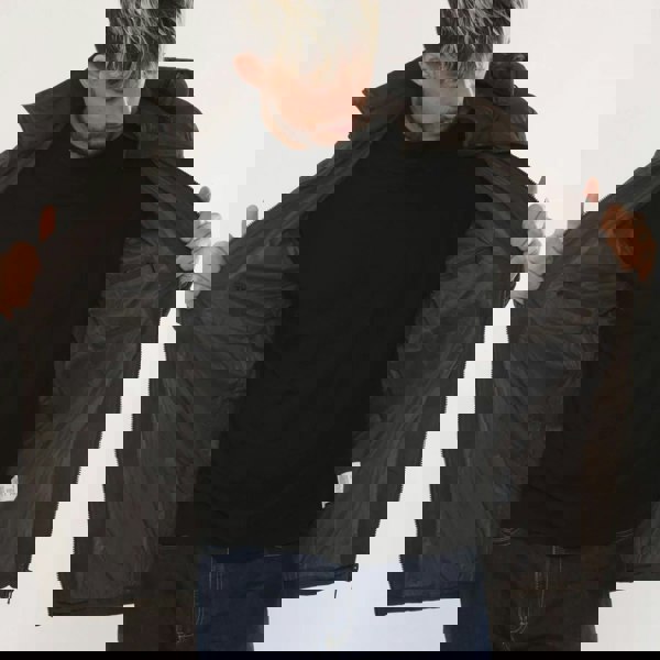 Leather Company Men's Leather Puffer Jacket Hooded Quilted Winter Coat