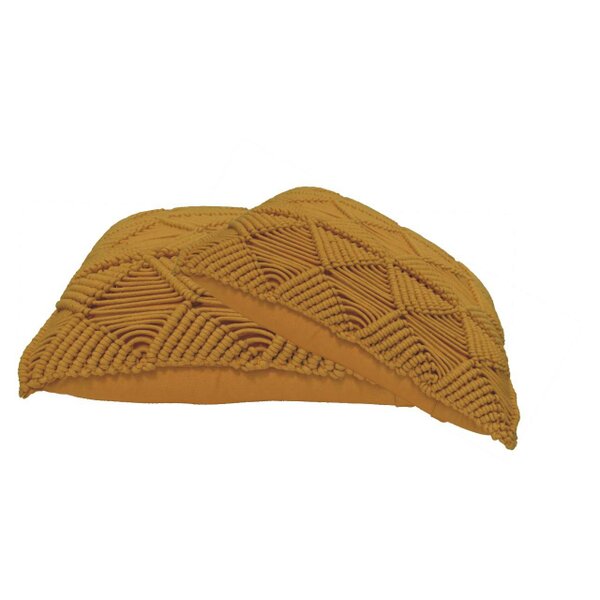 Wyld Haus Set of 2 Rochefort Mustard Handwoven Cushion Covers
