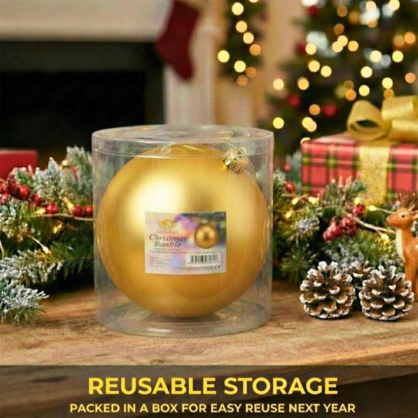 20cm and 25cm Matte Dark Gold Christmas Bauble Set for Elegant Home and Tree Display image 3