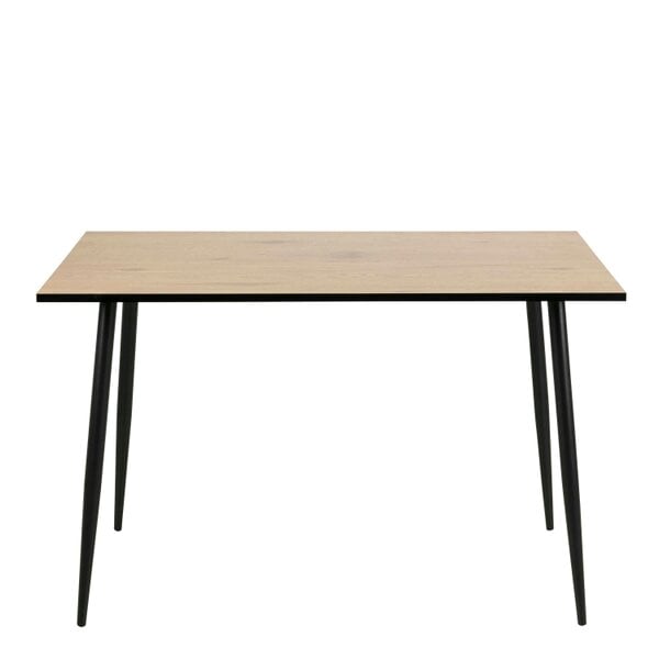 Wyld Haus Venice 6 Seater Rectangular Wild Oak Effect Dining Table Black Steel Legs