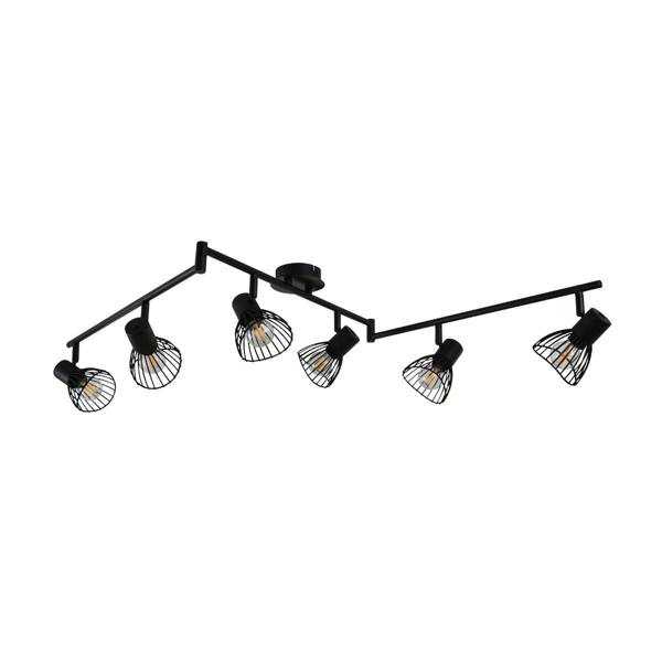 Pagazzi Lighting Narciso 6 Light Split Bar Black Ceiling Light