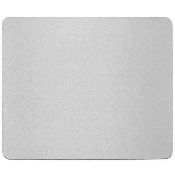 Plain light gray rectangular mouse pad with rounded corners and smooth surface.