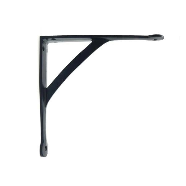 Pair of Antique Cast Iron Gallows Shelf Brackets in Epoxy Black Finish