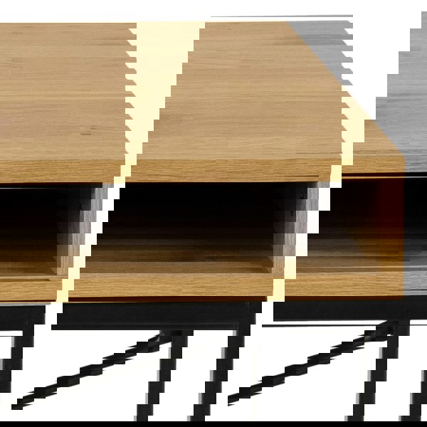 Furniture To Go Seaford Office Desk with 1 Drawer in Black and Oak