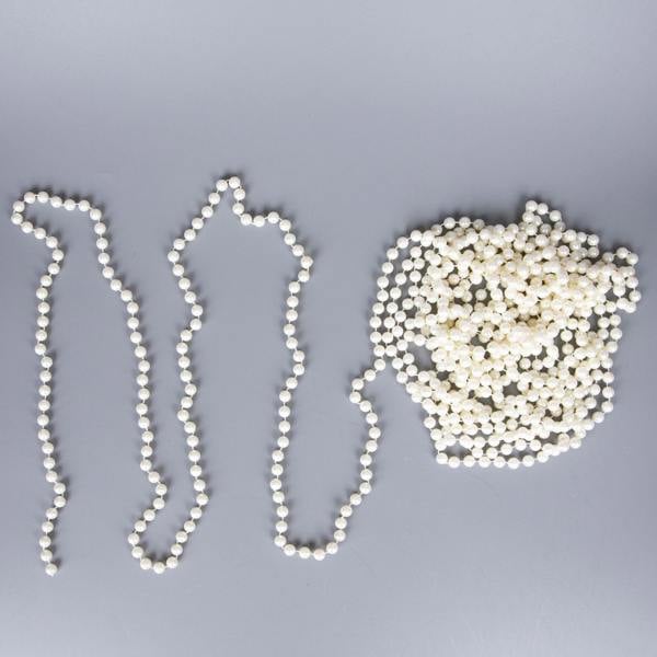 24ft Pearl Shiny Christmas Bead Chain Metallic Garland for Trees, Wreaths and Festive Displays image 9