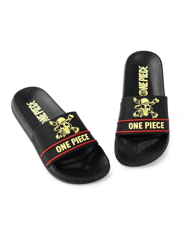One Piece Boys Black Logo Sliders