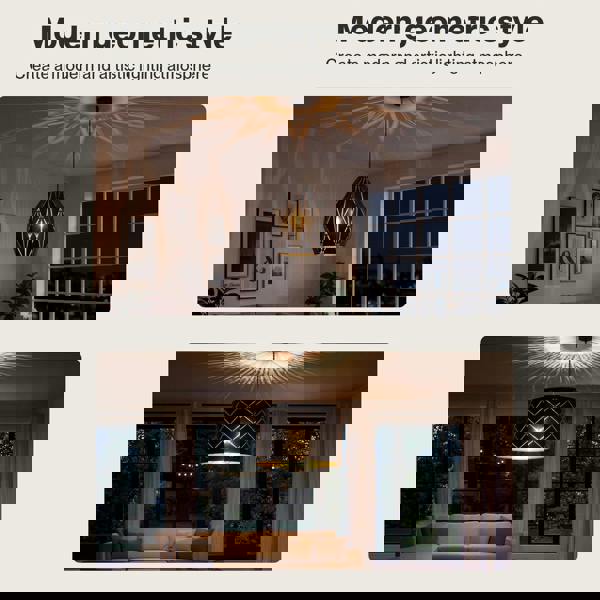 Emitto Ceiling Light Shade Easy Fit Pendant Lampshade Woven Metal Glass E27 B22