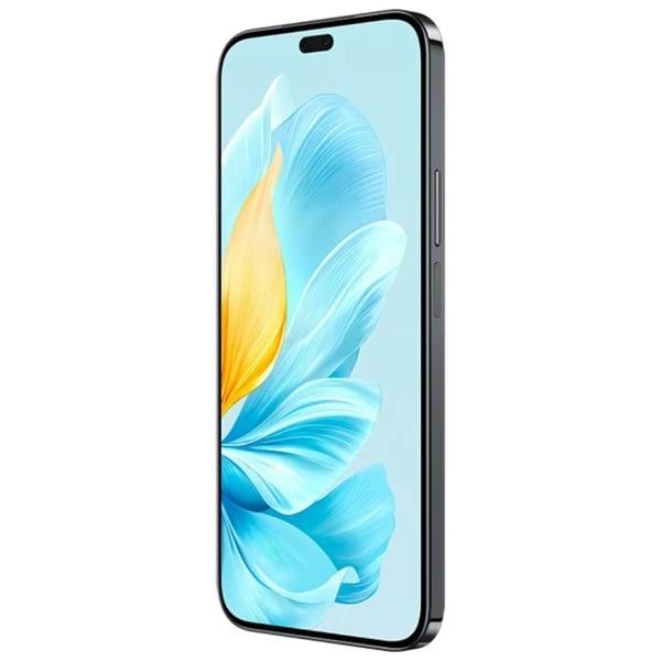 Smartphone with a colorful display on a white background