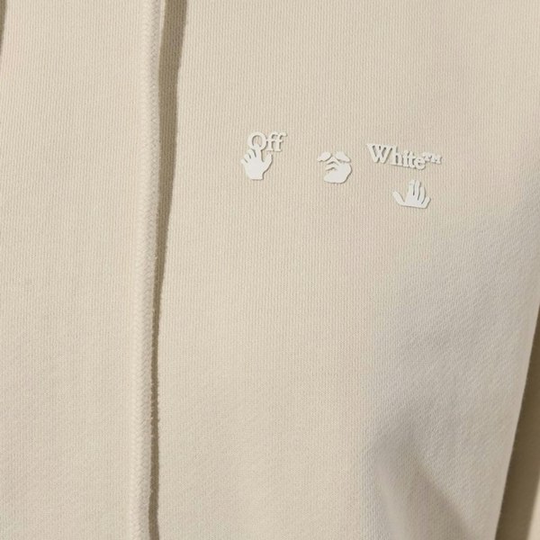 Off-White Swimming Man Regular Fit Beige Hoodie XS