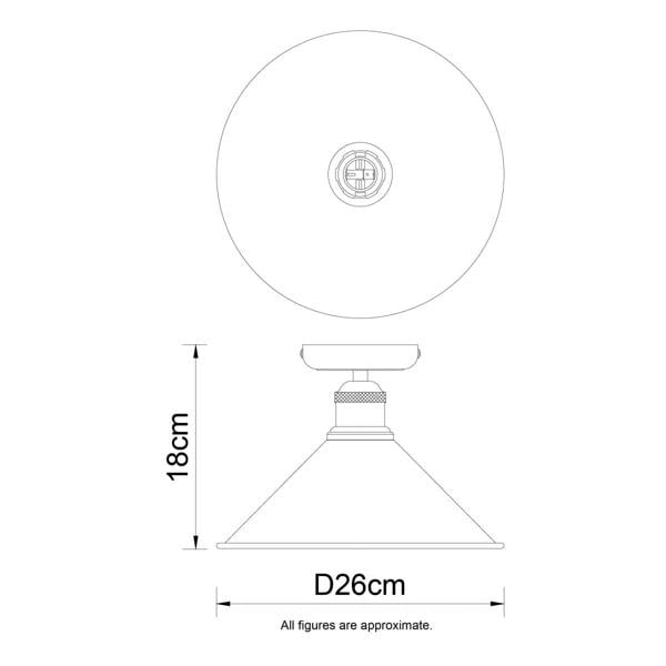 COSYLYTE Bowley Metal Ceiling Flush Light - Matt Black