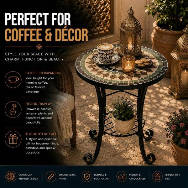 35cm Marrakech Mosaic Plant Stand/Side Table image 10