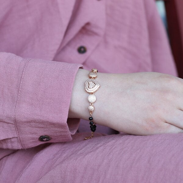 The Colourful Aura Adjustable Heart Love Rose Fold bracelet