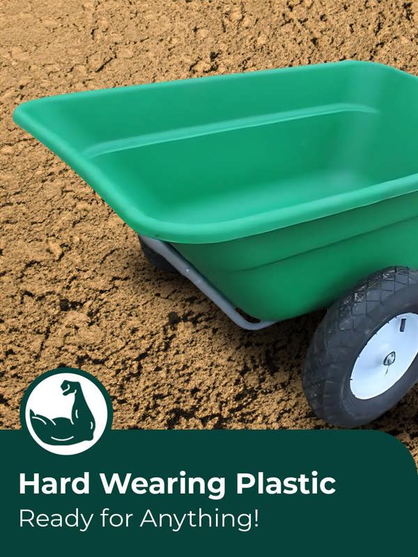 Bristol Tool Company 1894 Bristol Tool Company 200L Wheelbarrow, Extra Deep Capacity, Hard-wearing Plastic Tray with Handlebar, Green