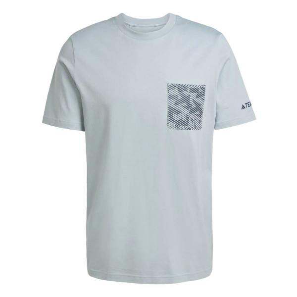 Adidas Mens Puzzle Cotton Pocket T-Shirt - Grey - 
