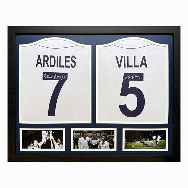 Unbranded Framed Ardiles & Villa double signed Tottenham Shirt display