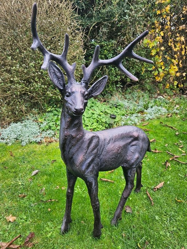 Inspirational Gifting Standing Stag Buck Ornament cast from Aluminium - Large