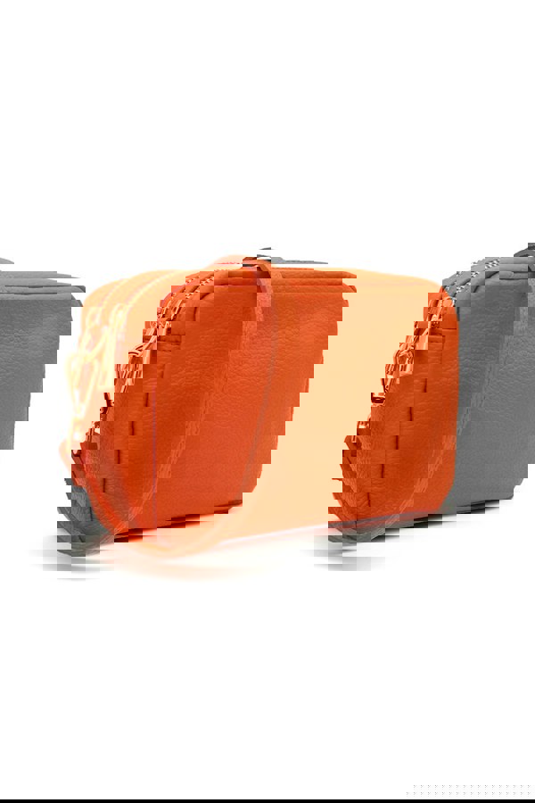 Kitise Italian Genuine Leather Crossbody Bag with Double Zipper Compartments