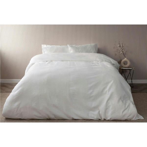Belledorm Waffle Stripe Duvet Cover Set - Vanilla - 