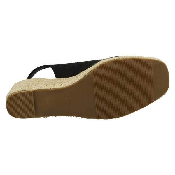 Anne Michelle Ladies Anne Michelle Microfibre Wedge Heel Squared Toe Sandals F2306