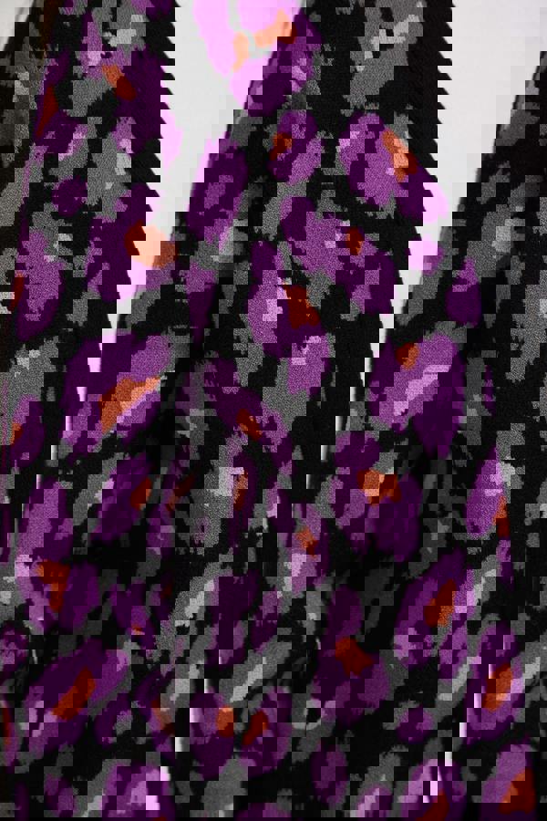 Jacquard Leopard Print Knit Cardigan