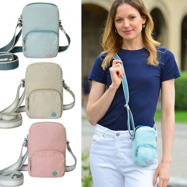 Earth Squared Canvas Phone Pouch Crossbody Bag
